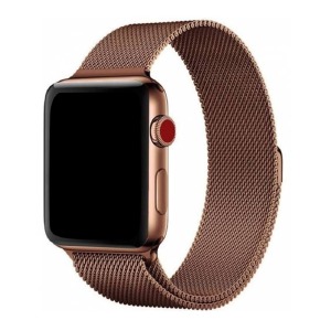 Ремешок для Apple Watch 42/44/45/49mm Миланская петля коричневый - фото