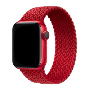 Ремешок для Apple Watch 42/44/45mm тканевой эластичный красный M - фото