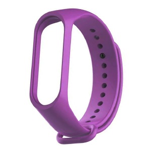 Ремешок для фитнесс браслета Mi Band 5/6 цветной однотонный фиолетовый - фото