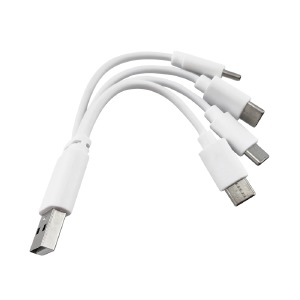 Кабель USB на 4хType-C белый 0,1м - фото
