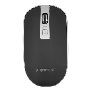 Компьютерная мышка беспроводная Gembird MUSW-4B-06-BS 4 кнопки/USB 2.4GHz/800-1600DPI черно-серая - фото