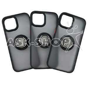 Накладка Goospery Ring iPhone 15 Pro Max черно-красная - фото