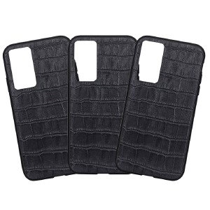 Силикон Leather Case Samsung S21/G991 черный кроко - фото