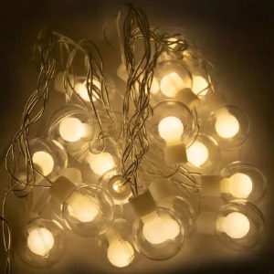 Гирлянда штора лампочки 20 LED/5м/на прозрачном проводе/теплый белый свет (гарантия 1 нед.) - фото