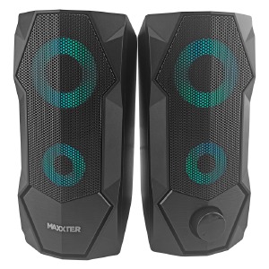 Колонки компьютерные 2.0 Maxxter CSP-U002 6W/RGB/USB/3.5 черные - фото
