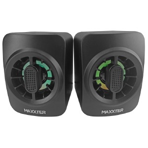 Колонки компьютерные 2.0 Maxxter CSP-005 6W/RGBUSB/3.5 черные - фото