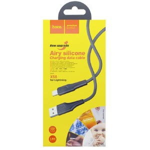 Кабель iPhone Lightning Hoco X58 2.4A силиконовый черный 1м (22) - фото