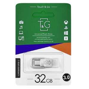 USB 32GB 3.0 T&G 104 USB+Type-C стальная - фото