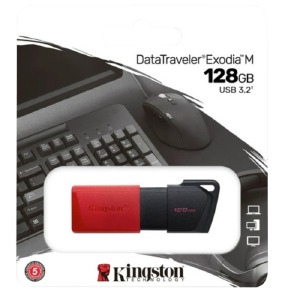 USB 128GB 3.2 Kingston DataTravel Exodia M черно-красная - фото