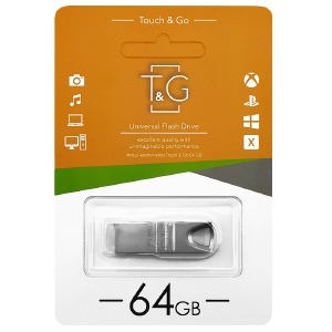 USB 64GB 2.0 T&G 117 Metal стальная - фото
