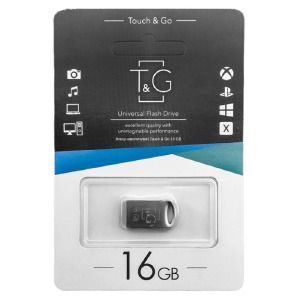 USB 16GB 2.0 T&G 105 metal Series серебряная (короткая) - фото