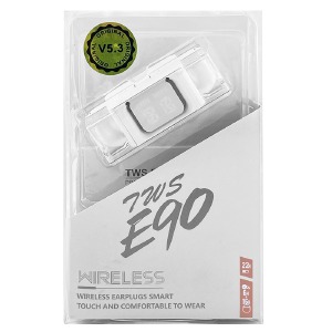 Hands Free Bluetooth E90 TWS/BT5.3/30mAh/250mAh (Airdots style) белый# - фото