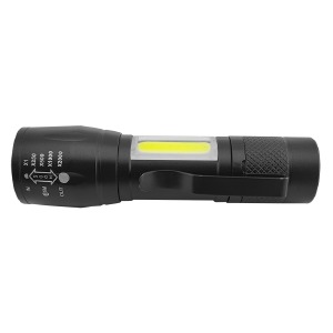 Фонарик ручной тактический BL513 АКБ/microUSB/charge/3 режима/боковые диоды - фото
