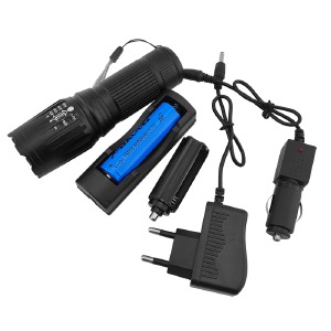 Фонарик ручной тактический BL200 съемный АКБ/microUSB/батарейки/АЗУ/2 режима - фото