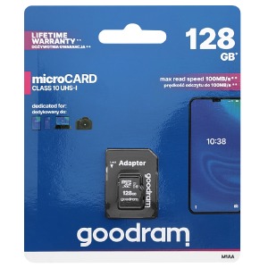 Карта памяти Micro SD 128GB (10) (+adapter) Goodram UHS-I - фото