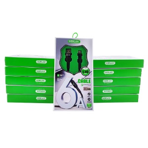 `SET кабелей iPhone Lightning Gerlax L16 6А/QC3.0 тканевой черный 1м (10ШТ!!!+1ШТ ПОДАРОК) - фото