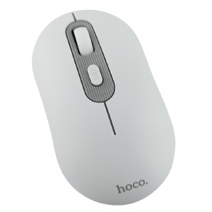 Компьютерная мышка беспроводная Hoco GM21 белая с серым - фото