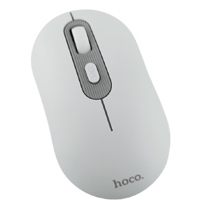 Компьютерная мышка беспроводная Hoco GM21 4 кнопки/USB 2.4GHz/1000-1600DPI белая с серым (13) - фото