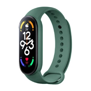 Ремешок для фитнесс браслета Mi Band 5/6 цветной однотонный темно-зеленый (17) - фото