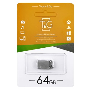 USB 64GB 2.0 T&G 110 Metal стальная (короткая) - фото