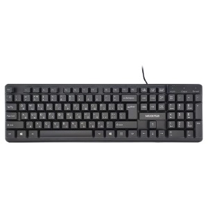 Клавиатура USB Maxxter KBM-U01-UA (Ua/Eng/Ru) 104 клавиши/полноразмерная черная 1,8м - фото