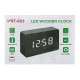 Часы настольные с будильником VST-863-4 в виде черного дерев.бруска с зеленой подсветкой - фото 1