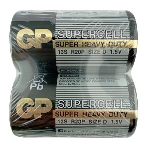 R20 Батарейки GP SuperCell "D" солевые по 2шт/цена за 1 бат. - фото