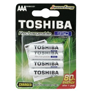 Аккумуляторы R3 Toshiba AAA по 4 шт(мизинчиковые) 950 mA/цена за 1 бат. - фото