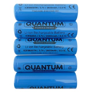 Аккумулятор 18650 Quantium 2600mA бытовой по 5 шт/цена за 1 бат. - фото
