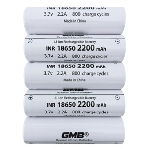 Аккумулятор 18650H GMB INR 2200 mA 3.7v 2.2A бытовой по 5 шт./цена за 1 бат. - фото