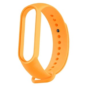 Ремешок для фитнесс браслета Mi Band 8/9 цветной однотонный оранжевый неон (14) - фото
