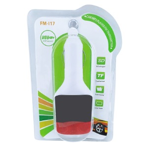 Уценка FM модулятор CM i17 1USB+MicroSD белый # (без пульта) - фото
