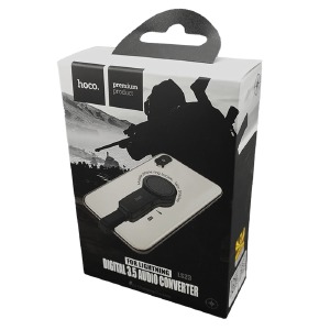 Адаптер iPhone Lightning -  Lighting+3,5 Hoco LS23 2A (зарядное+наушники) c кольцедержателем черный# - фото
