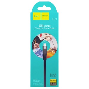 Кабель microUSB Hoco X53 2.4A силиконовый плоский черный 1м (31) - фото
