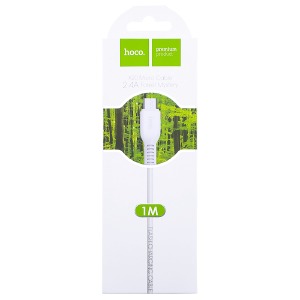 Кабель microUSB Hoco X20 2.4A белый 1м (30) - фото