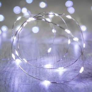 Гирлянда на медной проволке 30 LED/3м/работает от батареек/USB/холодный белый (гарантия 1нед.) - фото