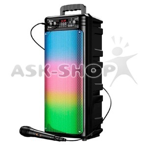 Колонка чемодан Hoco BS52 6.5"/10Wx2/RGB/BT5.0/USB/AUX/microSD/FM/2200mAh/TWS/MIC/пульт 50х21х19см черная - фото