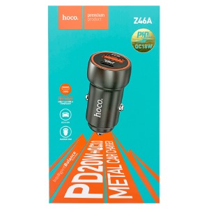 АЗУ USB блочек 3.0A 1USB+PD20W Hoco Z46A Quick Charge 3.0 Metal Grey - фото