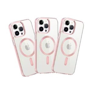 Накладка MagSafe iPhone 14 Pro прозрачный Pink - фото
