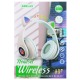 Hands Free большие Bluetooth Gerlax H8P LED ушки RGB/BT5.0/TFcard/FM/AUX/mic/250mAh розовый - фото 1
