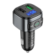 FM модулятор Hoco E67 12-24V/2USB/QC3.0/BT5.0/LCD дисплей черный - фото 1
