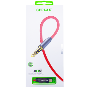 Кабель 3,5' AUX - Lightning Gerlax GX-01 красный тканевой 1м - фото