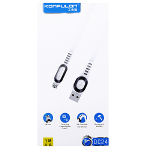 Кабель microUSB Konfulon DC-24 4A плоский силиконовый красный 1м  - фото