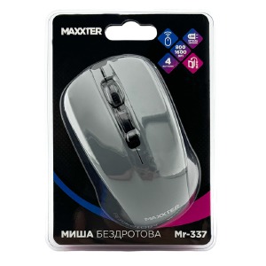 Компьютерная мышка беспроводная Maxxter Mr-337-Gr серая - фото