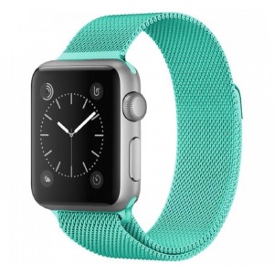 Ремешок для Apple Watch 42/44/45mm Миланская петля голубой - фото
