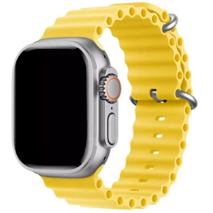 Ремешок для Apple Watch 42/44/45/49mm Ocean Band силиконовый желтый ML - фото