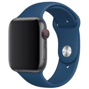 Ремешок для Apple Watch 38/40/41mm силиконовый темно-синий S - фото