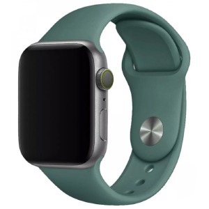 Ремешок для Apple Watch 42/44/45mm силиконовый серо-зеленый S - фото