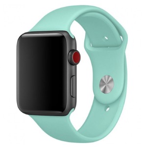 Ремешок для Apple Watch 42/44/45/49mm силиконовый (31) аквамарин L  - фото