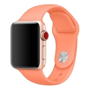 Ремешок для Apple Watch 42/44/45/49mm силиконовый (50) лососевый L - фото
